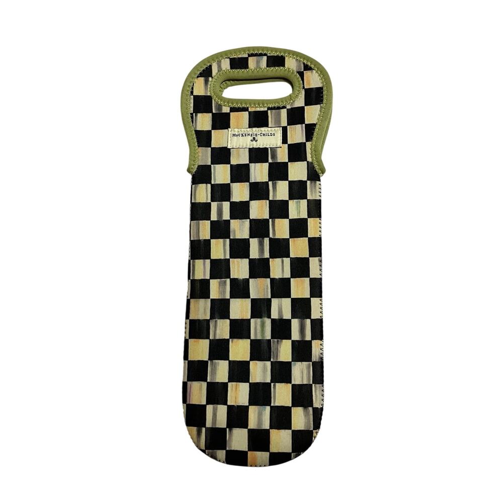 Mackenzie Childs Courtly Check Wine Tote for One Bottle